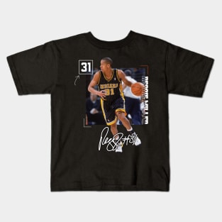 Reggie Miller Choke Sign Basketball Legend Signature Vintage Retro 80s 90s Bootleg Rap Style Kids T-Shirt